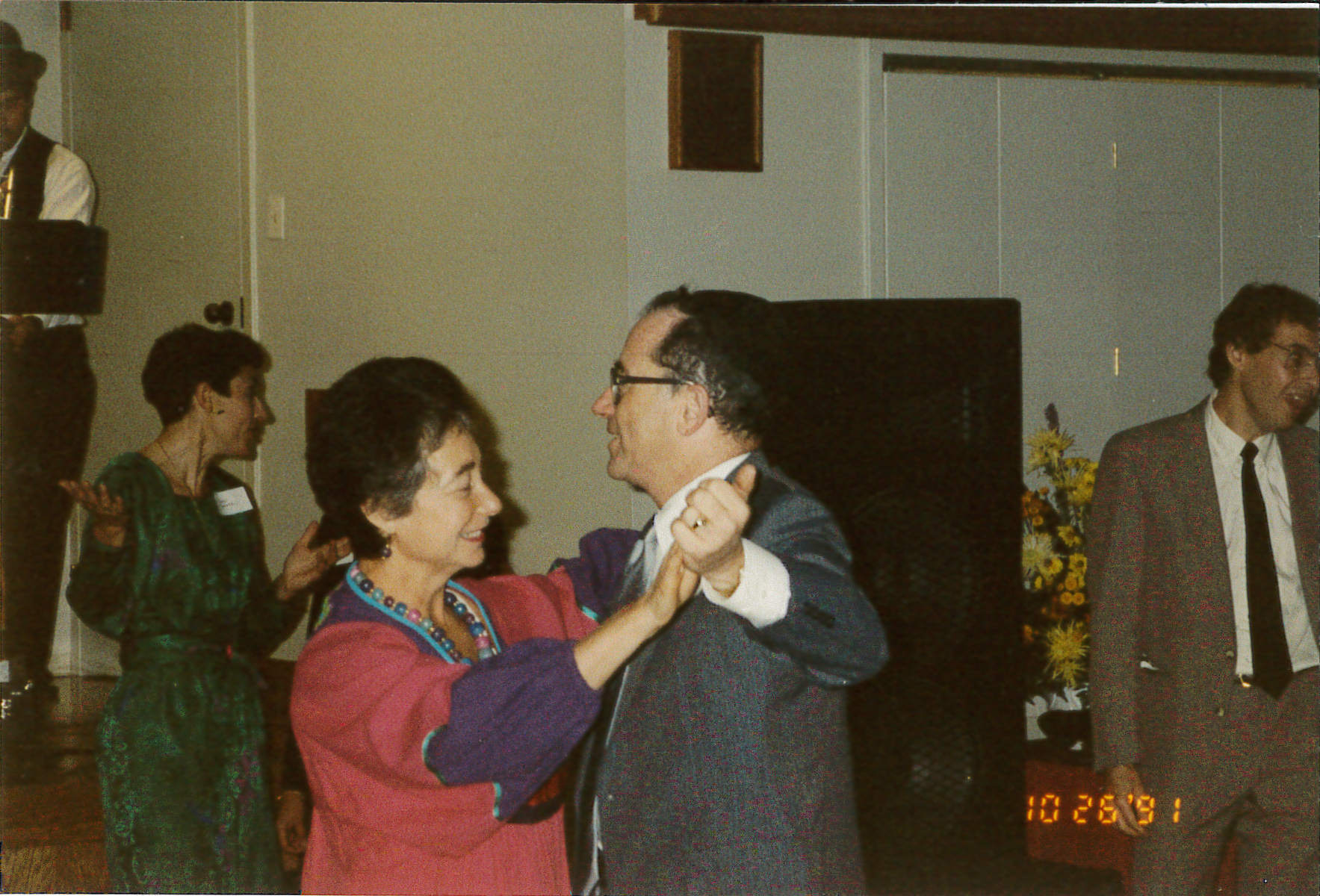 Monroe and Daryl Hafter dancing at the 75th anniversary celebration, 10/26/91.